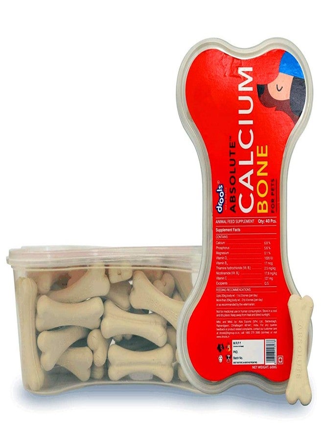 Drools Dog Supplements Combo of Vitamin Tablet - 110 Pcs and Calcium Bone Jar - 40 Pieces, 600g - Image 2